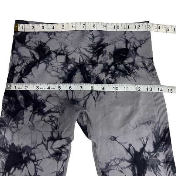 Yoga Leggings Grey Black Marble Tie Dye Junior Size Large - Picture 5 of 11